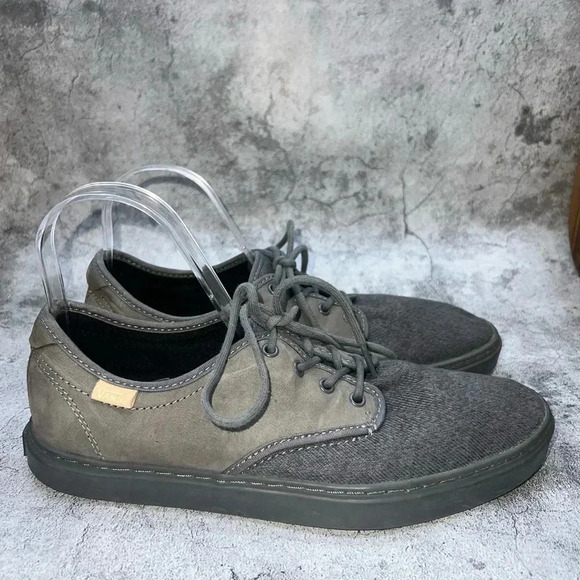R2-6-5. VANS MEN’S GRAY ULTRACUSH CANVAS/LEATHER SHOES SIZE 8 WOMEN’S 9.5 - Picture 3 of 9